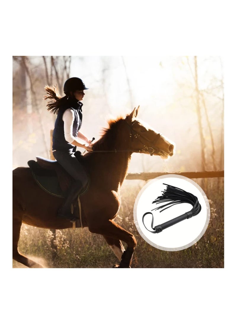 SYOSI Riding Whip for Racecourse, Faux Leather Riding Crop Equestrian Flogger Shaft Paddle Horse Riding Crop Accessories Equestrian Flogger for Racecourse Horse (Black) - Image 5