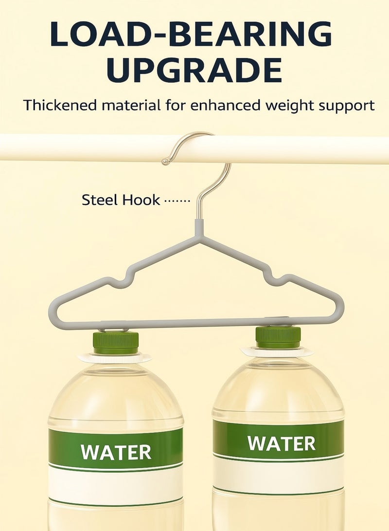 30-Piece Cloth Hangers Sturdy Non-Slip Flocking Cloth Hanger for Clothes - Space-Saving Adult Hangers with Chrome Hook, Strong Flocked Hangers for Dresses, Coats, Shirts, Jackets Grey - Image 4