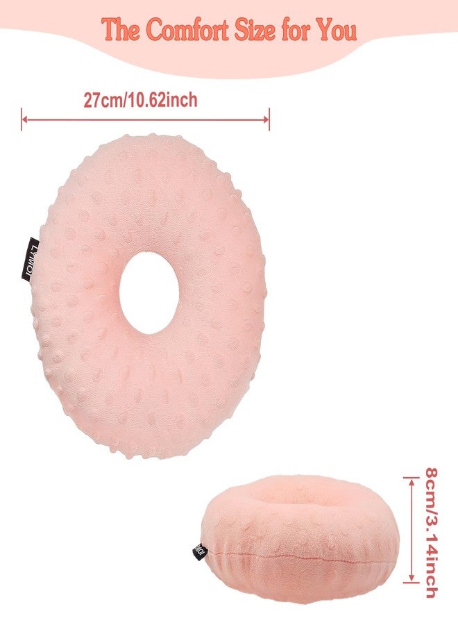 LYMOI Large Ear Piercing Pillow for Side Sleepers, Donut Pillow with Ear Hole, Ear Guard Protector Pillows for CNH and Ear Pain Ear Inflammation Pressure Sores Minky Dot (Pink) - Image 2
