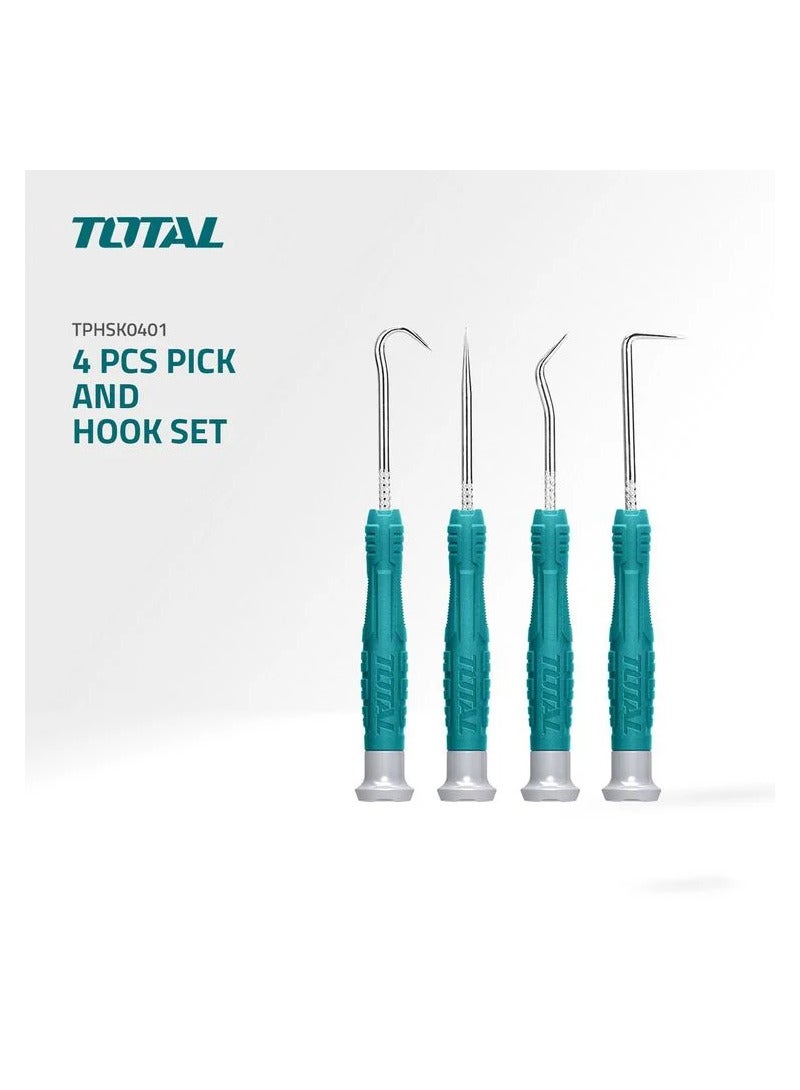 توتال TPHSK0401 مجموع اختيار وخطاف مجموعة 4 قطع اختيار هوك مجموعة كامل هوك اختيار مستقيم 45 درجة اختيار ° اختيار 4 قطع  - Image 1