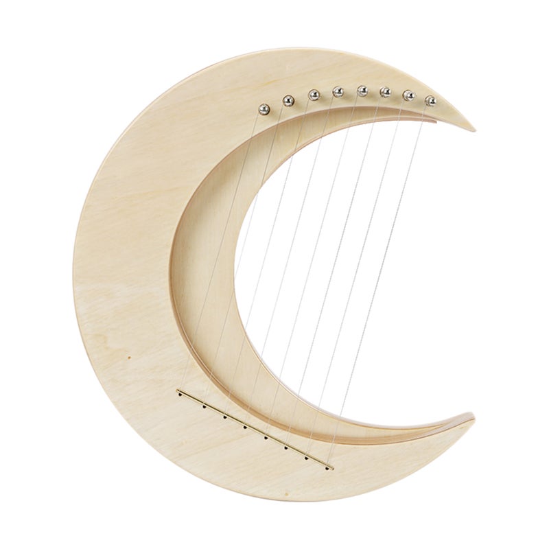8-string Crescent Moon Type Lyre G Key Portable Lyre Steel Wire Strings Mini Stringed Instrument - Image 1
