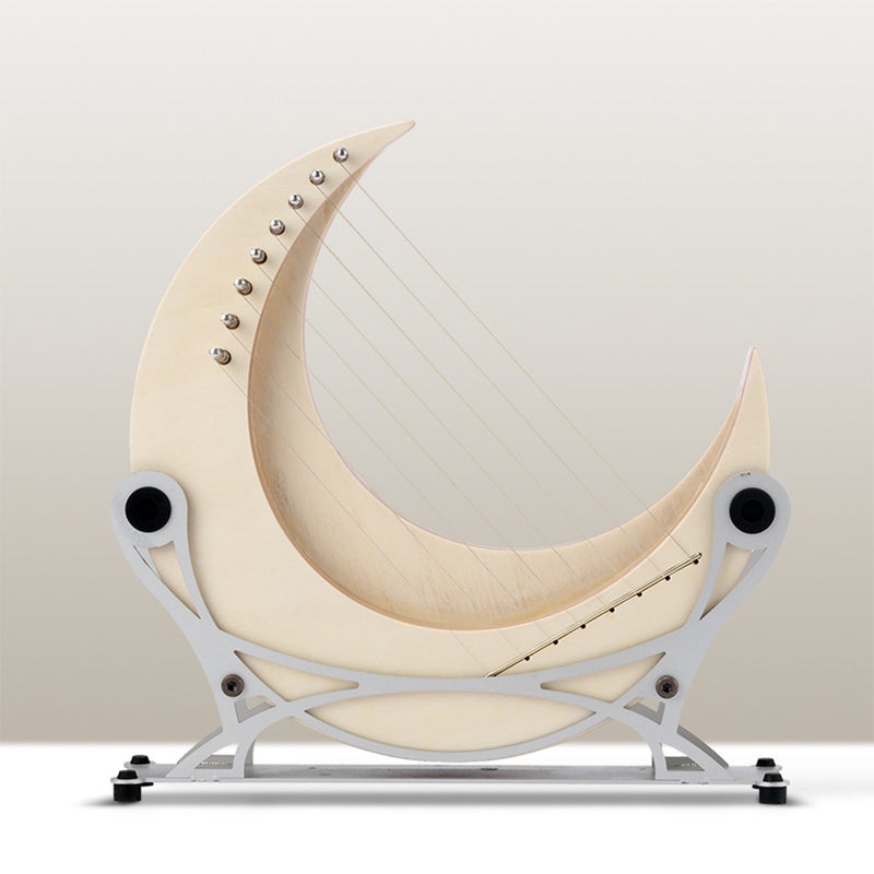 8-string Crescent Moon Type Lyre G Key Portable Lyre Steel Wire Strings Mini Stringed Instrument - Image 3