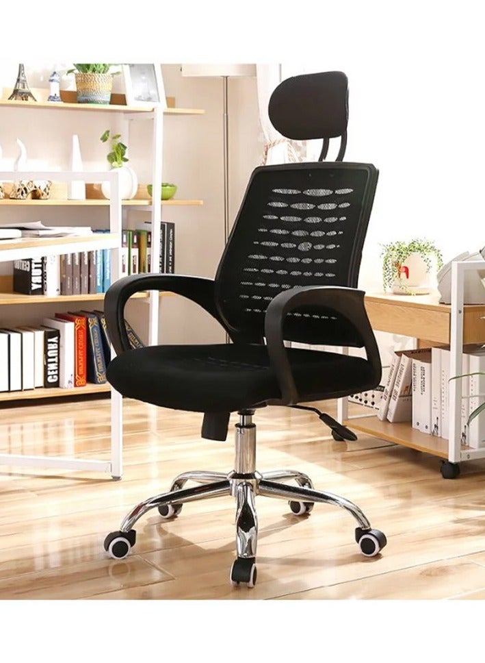 CityRiya-Long Ergonomic Gaming Chair Office Chair 300 Lbs Adjustable Home Desk Chair Task Computer Chair Lumbar Support Computer Chair Mesh Back Swivel Armrest Chair Modern Home Executive Office Chairs (Black) - Image 1