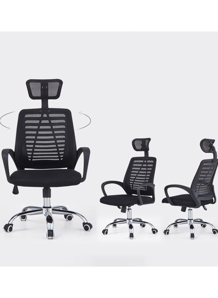 CityRiya-Long Ergonomic Gaming Chair Office Chair 300 Lbs Adjustable Home Desk Chair Task Computer Chair Lumbar Support Computer Chair Mesh Back Swivel Armrest Chair Modern Home Executive Office Chairs (Black) - Image 2