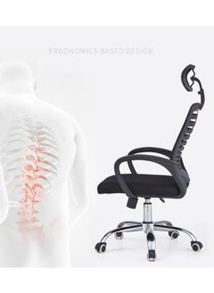 CityRiya-Long Ergonomic Gaming Chair Office Chair 300 Lbs Adjustable Home Desk Chair Task Computer Chair Lumbar Support Computer Chair Mesh Back Swivel Armrest Chair Modern Home Executive Office Chairs (Black)  - Image 3