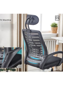 CityRiya-Long Ergonomic Gaming Chair Office Chair 300 Lbs Adjustable Home Desk Chair Task Computer Chair Lumbar Support Computer Chair Mesh Back Swivel Armrest Chair Modern Home Executive Office Chairs (Black)  - Image 5