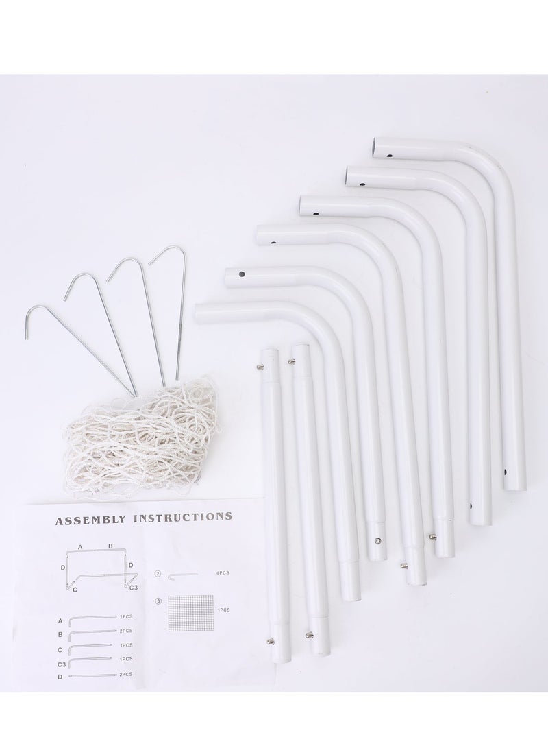 RAKAY Portable Soccer Goal with Net,182 x 122 x 61 cm Children's Football Goal, Goal Meatel Post,White Frame, Includes Ground Pegs - Image 5