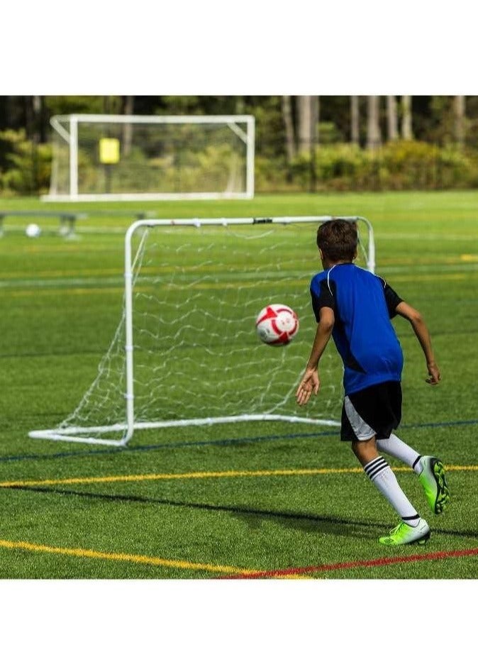 RAKAY Portable Soccer Goal with Net,182 x 122 x 61 cm Children's Football Goal, Goal Meatel Post,White Frame, Includes Ground Pegs - Image 4