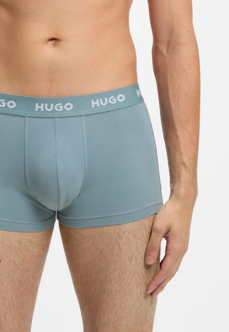 HUGO Open Blue Three-pack trunks with jacquard logo waistband for Men | Best Price UAE