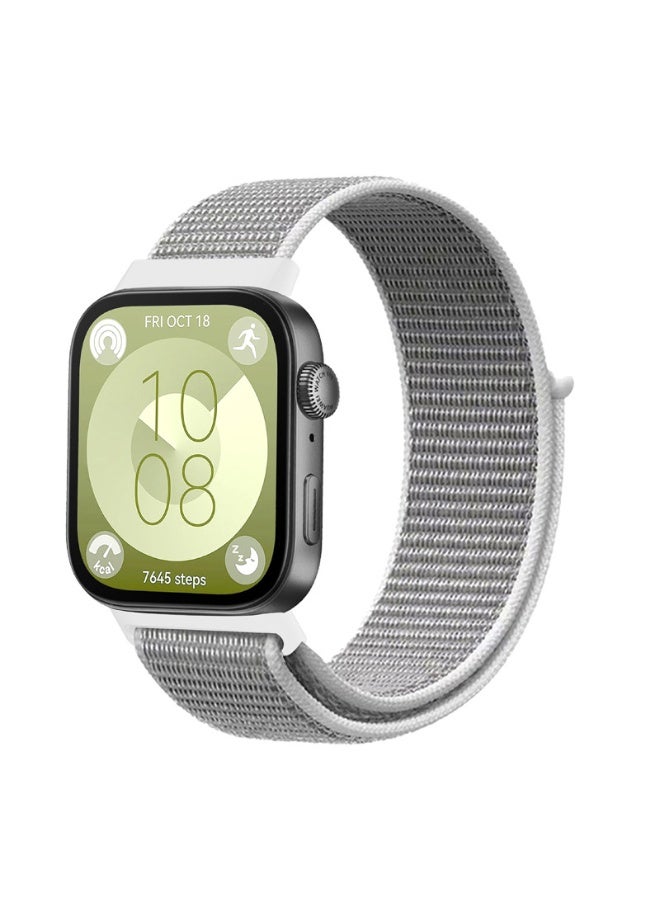 2PCS Nylon Strap for Huawei Watch Fit 3 / Fit 4 / Fit 4 Pro – Soft Stretch Braided Loop Replacement Bands (Black & White) - Image 2