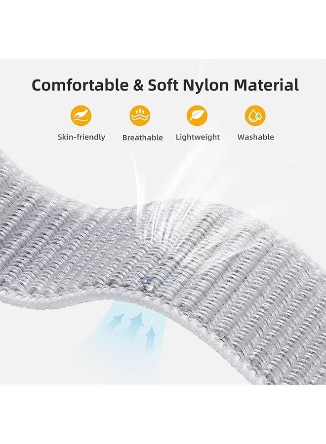 2PCS Nylon Strap for Huawei Watch Fit 3 / Fit 4 / Fit 4 Pro – Soft Stretch Braided Loop Replacement Bands (Black & White) - Image 4