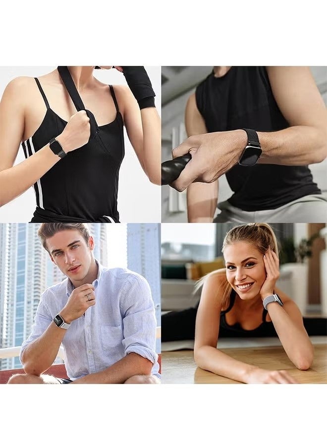 2PCS Nylon Strap for Huawei Watch Fit 3 / Fit 4 / Fit 4 Pro – Soft Stretch Braided Loop Replacement Bands (Black & White) - Image 5