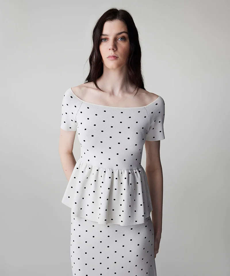 ابيكول Polka-Dot Knit Top