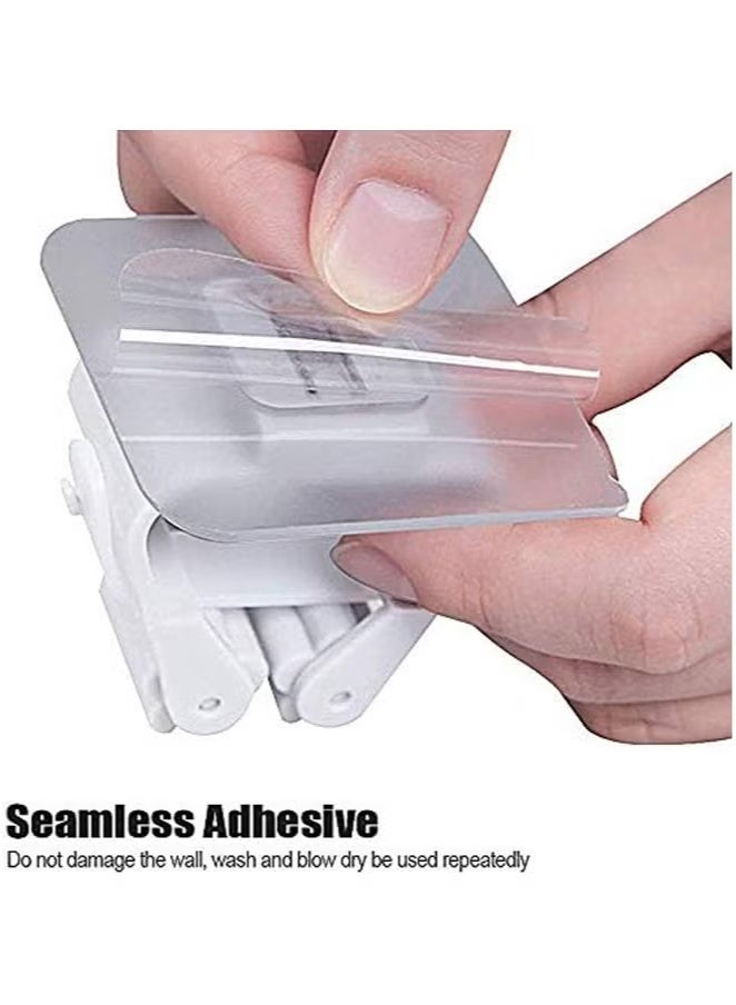 Miamia 6 Pieces Mop Holder Self Adhesive Broom Wall Mounted Organizer Garden Tool Hanger Sweeping Brush Tidy No Drilling Super Anti-Slip Split Type for Closet Kitchen Bathroom Whint - Image 4