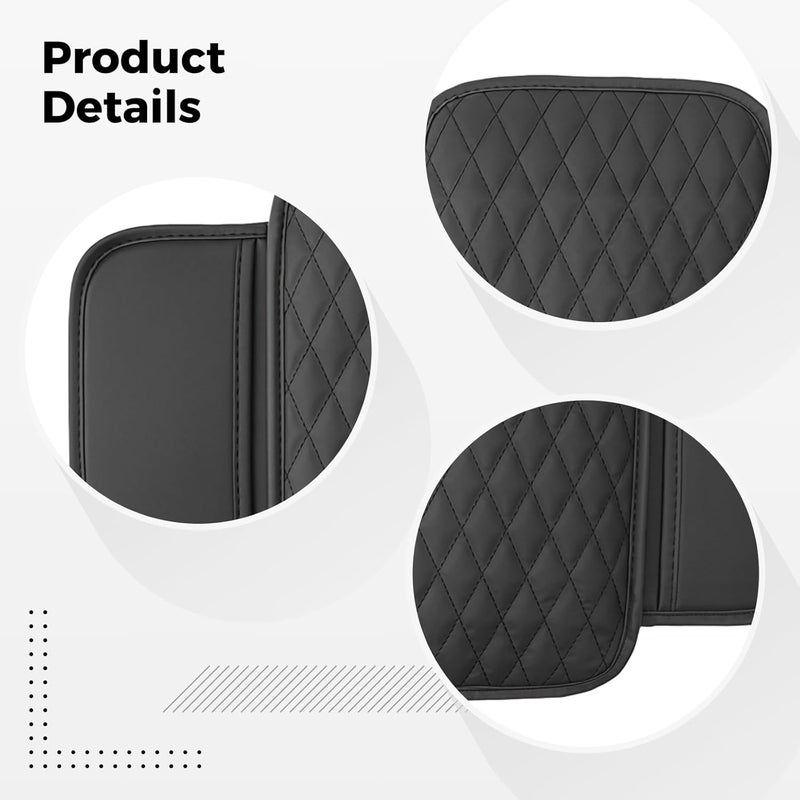 Leather Car Armrest Cushion, Universal Fit, Center Console, Thickened, Scratch Resistant, Dual Pockets for Keys, and Phones, Easy Installation - Image 2