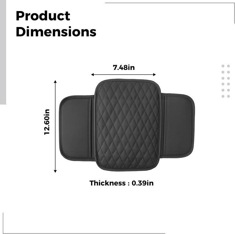 Leather Car Armrest Cushion, Universal Fit, Center Console, Thickened, Scratch Resistant, Dual Pockets for Keys, and Phones, Easy Installation - Image 5