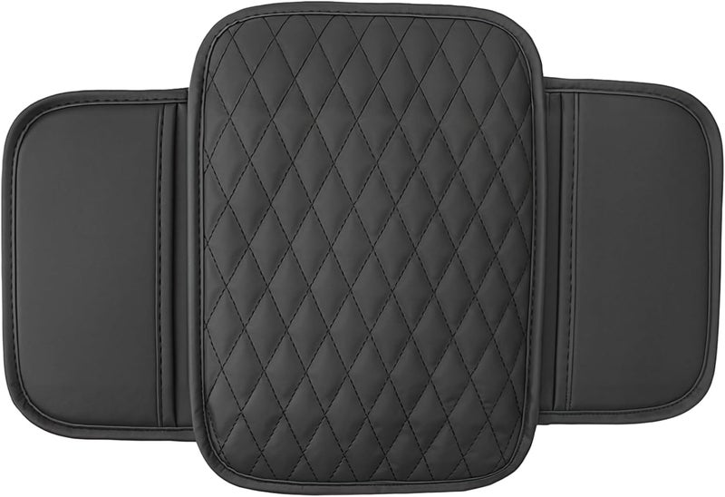 Leather Car Armrest Cushion, Universal Fit, Center Console, Thickened, Scratch Resistant, Dual Pockets for Keys, and Phones, Easy Installation - Image 1