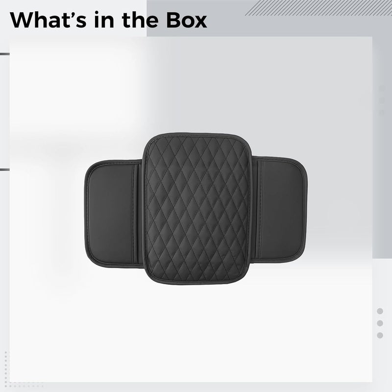 Leather Car Armrest Cushion, Universal Fit, Center Console, Thickened, Scratch Resistant, Dual Pockets for Keys, and Phones, Easy Installation - Image 3