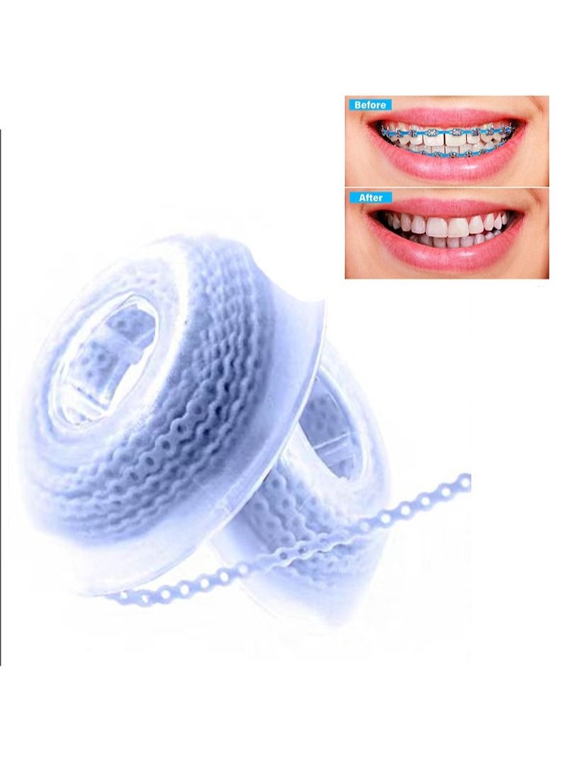 HaLunhi 2 Rolls Of 2.28m Each Orthodontic Braces Rubber Chain The Braces Dynamic Chain Consists Of A Short Filament Chain (Short 0.136 in (3.3 mm) Lavender Purple)  - Image 1