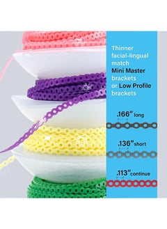 HaLunhi 2 Rolls Of 2.28m Each Orthodontic Braces Rubber Chain The Braces Dynamic Chain Consists Of A Short Filament Chain (Short 0.136 in (3.3 mm) Lavender Purple)  - Image 3