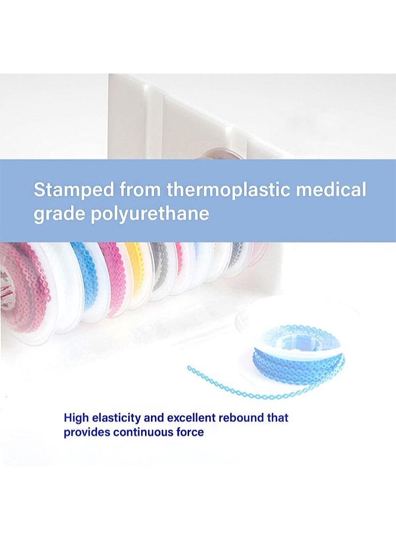 HaLunhi 2 Rolls Of 2.28m Each Orthodontic Braces Rubber Chain The Braces Dynamic Chain Consists Of A Short Filament Chain (Short 0.136 in (3.3 mm) Lavender Purple)  - Image 2