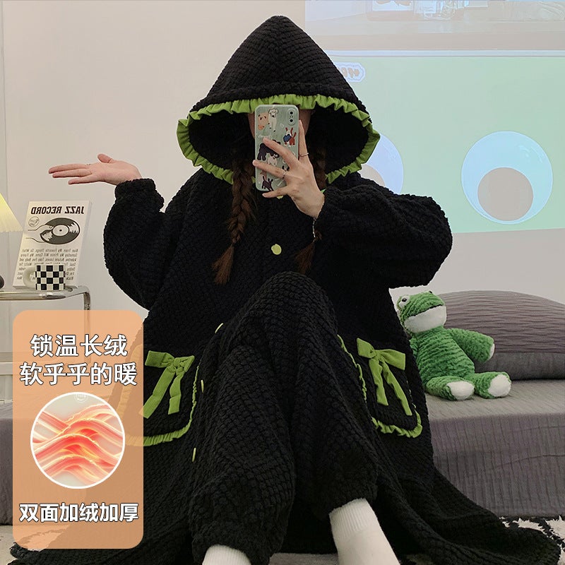 Style Out-Of-The-Way Plush Pjs Women'S Simple Long-Sleeved Suit Women'S Home Clothes - Image 1