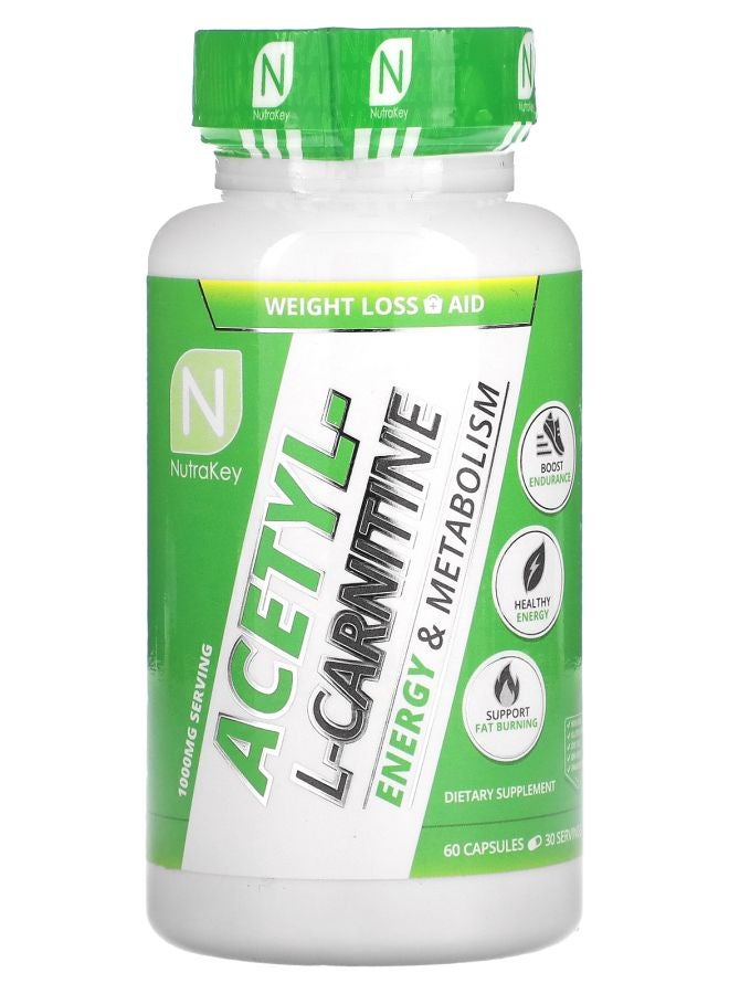 Acetyl-L-Carnitine 1000 mg 60 Capsules (500 mg per Capsule)