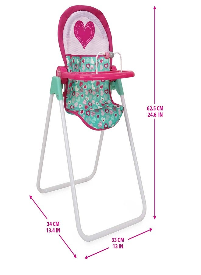 509 Crew: Mint Heart - Foodie Doll Highchair - Pink & Green, Feeding Accessory, Food Box-Plate-Fork-Spoon-Bottle, Adjustable, Pretend Play Toy, Kid 3+ - Image 2
