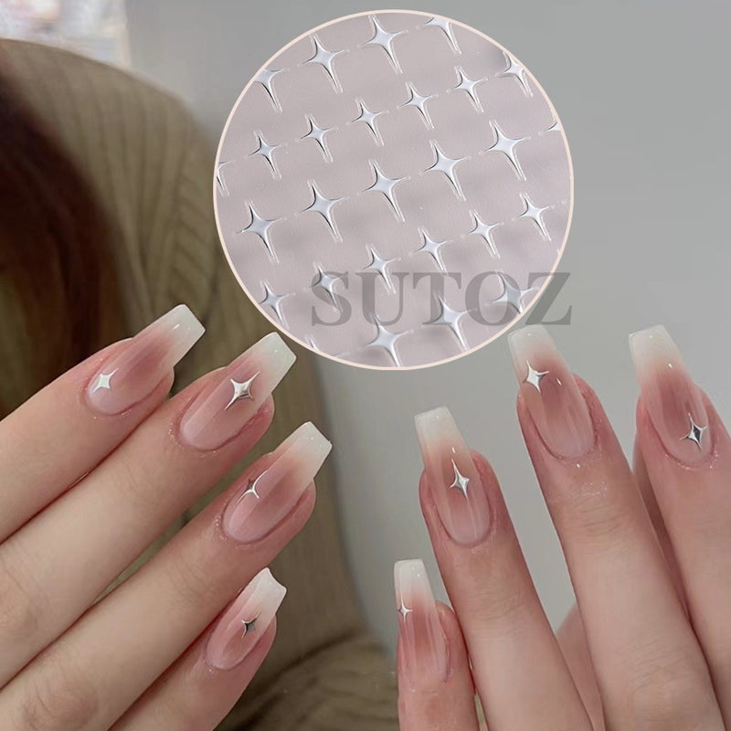 2023 Spelling Evening Manicure Stickers Pure Desire Style Girl'S Simple Stars And Five-Pointed Stars 3D Adhesive Manicure Stickers Nail - Image 5