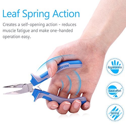 SPEEDWOX 5 Inches Bent Long Nose Pliers Mini Curved Needle Nose Pliers for jewelry Making 45 Degrees Bent Chain Nose Fine Pliers Functional Micro Professional Tool with Spring Chrome Vanadium Steel - Image 4