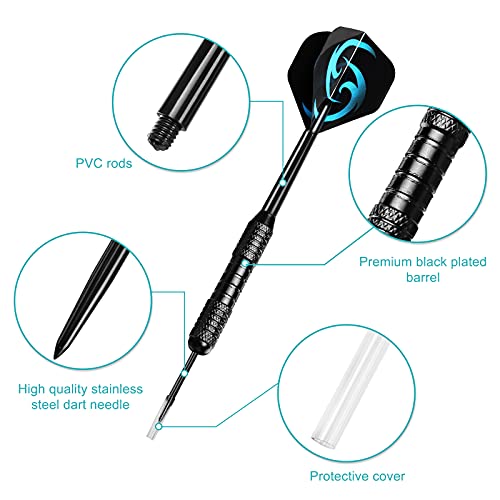 accmor مجموعة أكمور من 12 سهم حديدي، 24 جرام مجموعة سهام معدنية احترافية للوحة السهام - Image 3