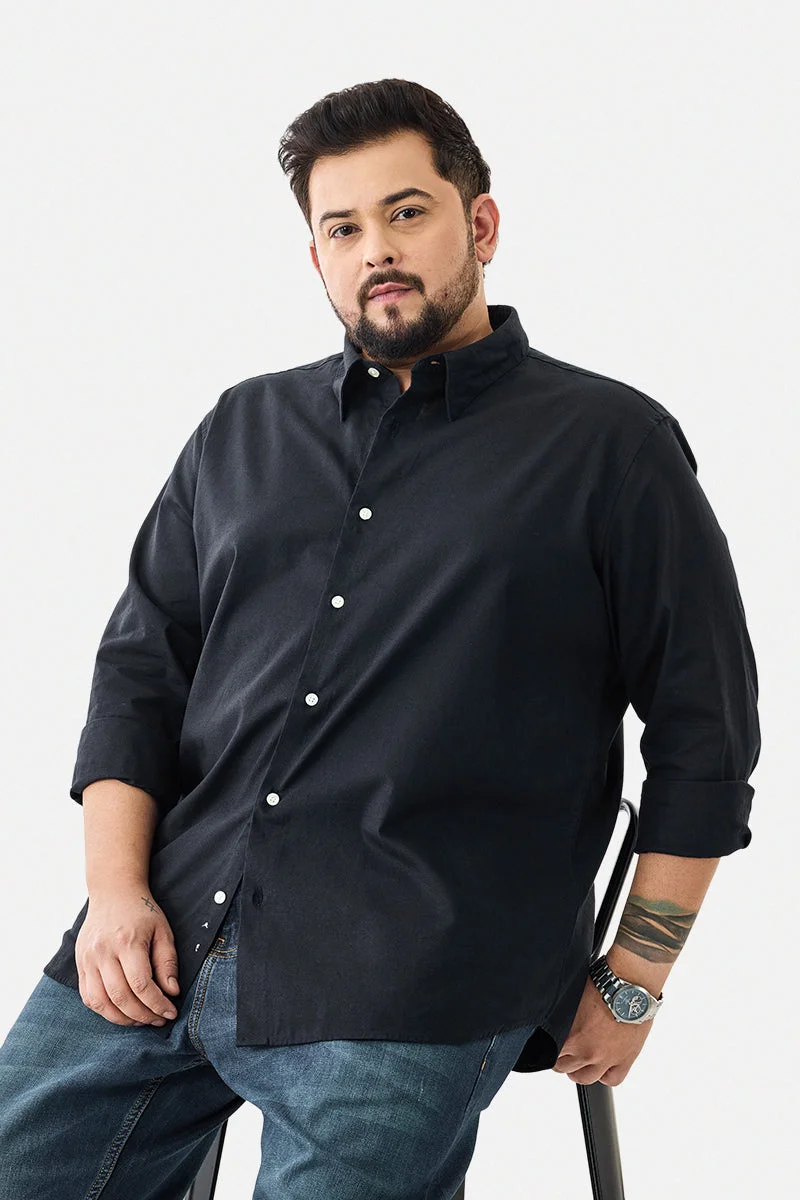 سنيتش قميص مقاس كبير من مزيج الكتان