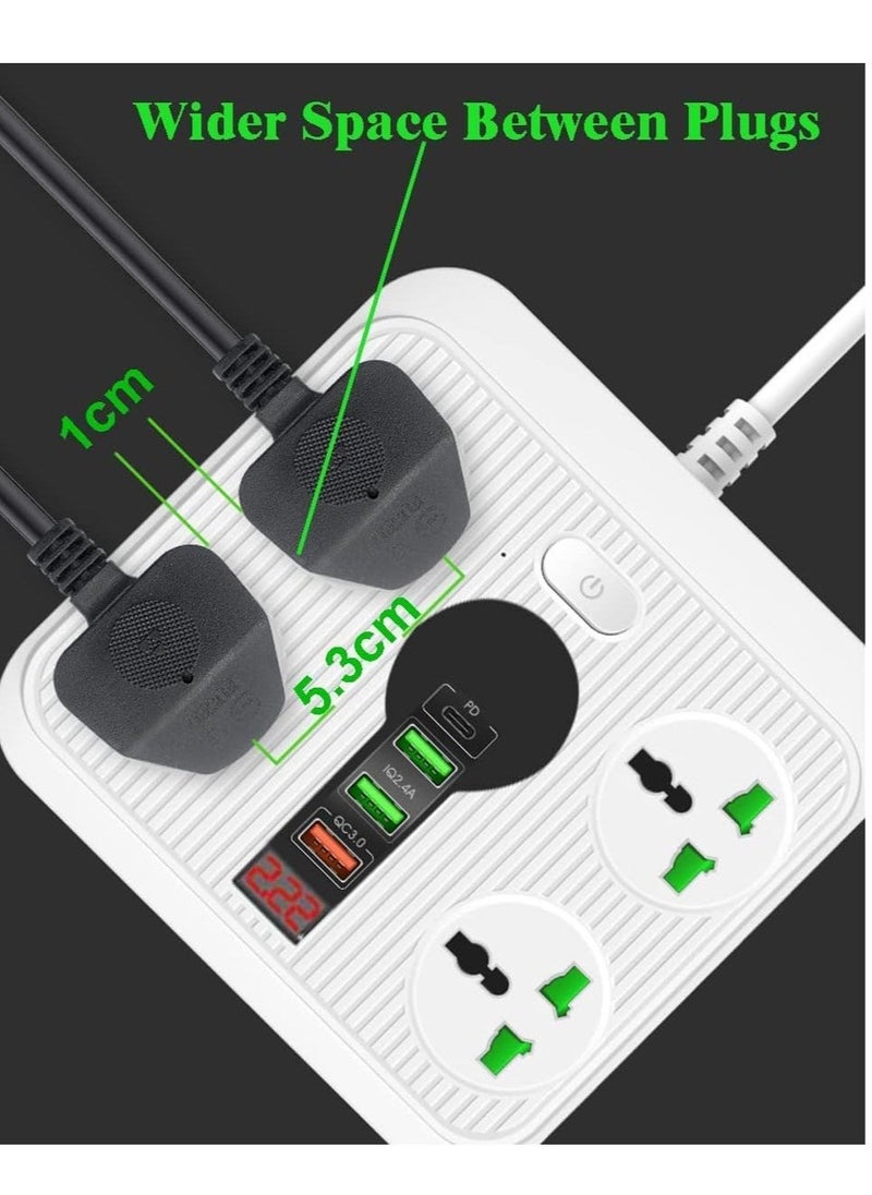 JAJEEK Power Strip Surge Protector with USB – 4 AC Outlets & 3 USB Ports (1 PD), Flat Plug Extension Cord, 6ft Power Cord, Compact Desktop Socket for Travel, Home, Office, and More  - Image 2