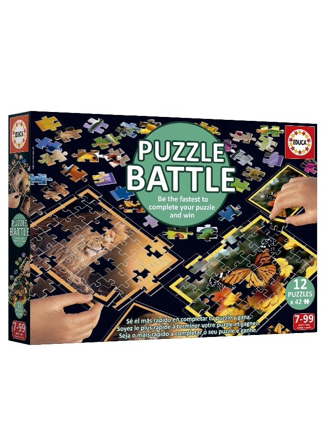 EDUCA Puzzle Battle Natura 12 x 42 pieces puzzles An authentic battle of pieces | Be the first to complete your puzzle to become the winner. Ages 7+ (20119) - Image 4