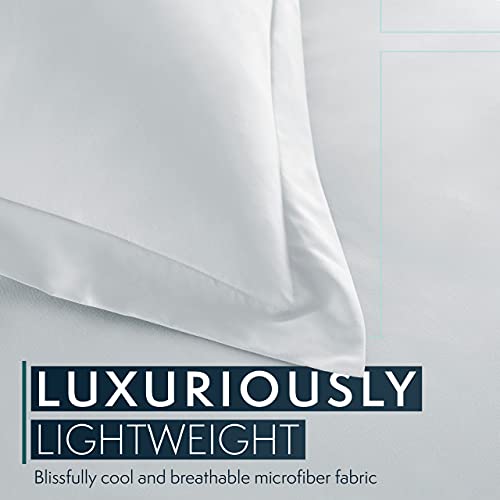 HC Collection Duvet Cover - Ice Blue Queen Size Duvet Cover - 3 Piece Soft Breathable Microfiber Duvet Cover Set with Zipper Closure & 2 Pillow Shams - Image 3