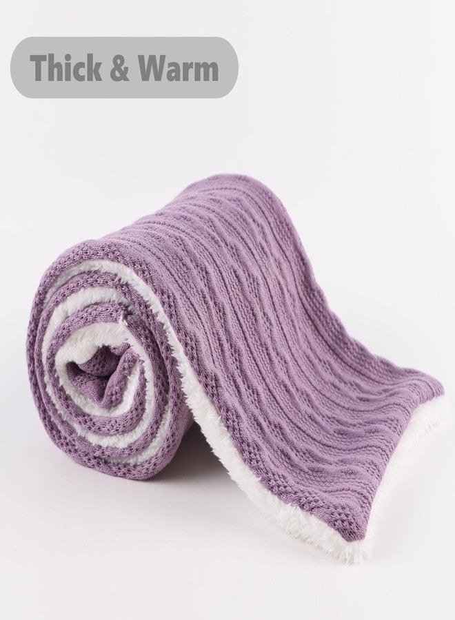 OMUKY Unisex Winter Knit Warm Scarves Thick Fleece Scarf Cold Weather Soft Neck Warmer for Women Men(Adult Purple) - Image 3