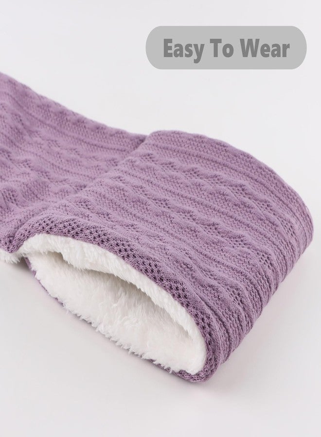 OMUKY Unisex Winter Knit Warm Scarves Thick Fleece Scarf Cold Weather Soft Neck Warmer for Women Men(Adult Purple) - Image 5