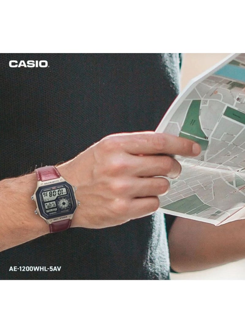 CASIO Men's Classic Quartz Digital Watch with Multicolor Dial Water Resistant AE-1200WHL-5A - Image 5