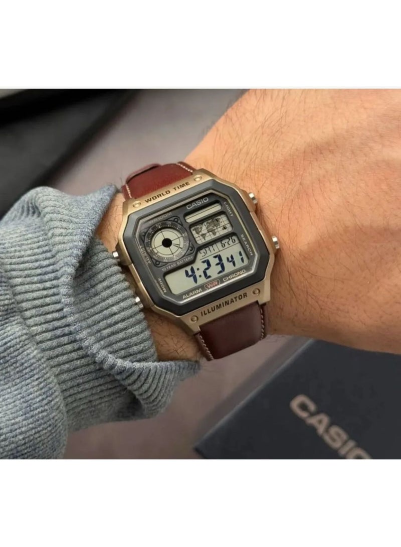 CASIO Men's Classic Quartz Digital Watch with Multicolor Dial Water Resistant AE-1200WHL-5A - Image 2