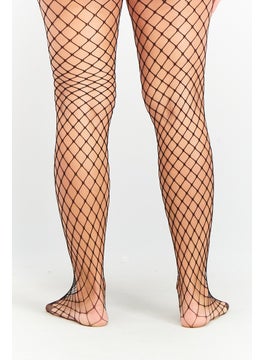 oysho Women Textured Fishnet Pull On Accessories, Black  - Image 5