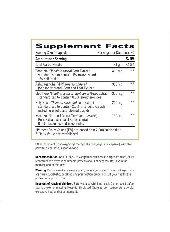 Integrative Therapeutics HPA Adapt - يدعم استجابة الجسم الصحية للتوتر* - مع أشواغاندا، ماكا، ريحان مقدس وروديولا - خالي من الغلوتين - خالي من الصويا - 120 كبسولة نباتية - عبوتين - Image 2