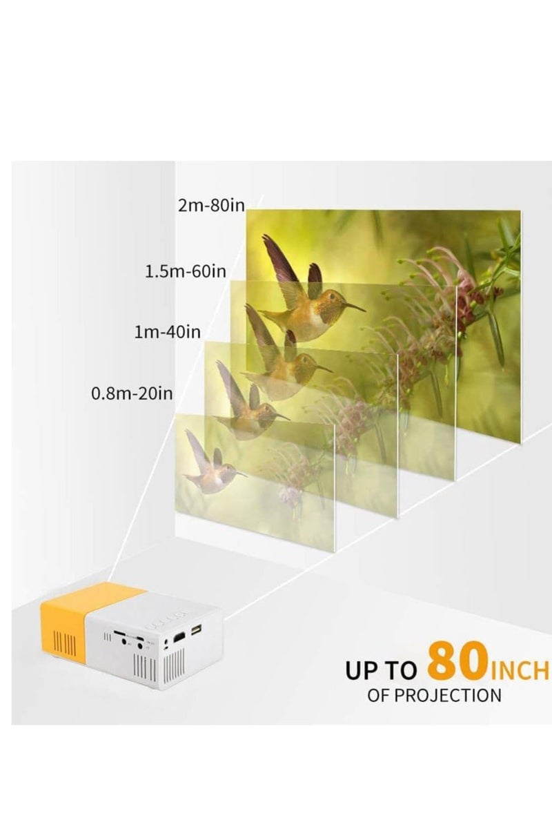 Portable Mini Projector 720P with 1080P Support – HDMI, USB, TF Card & AV Inputs – Built-in Speaker and Remote Control – Ideal for Home Cinema, Gaming, Movies, and Educational Presentations - Image 3