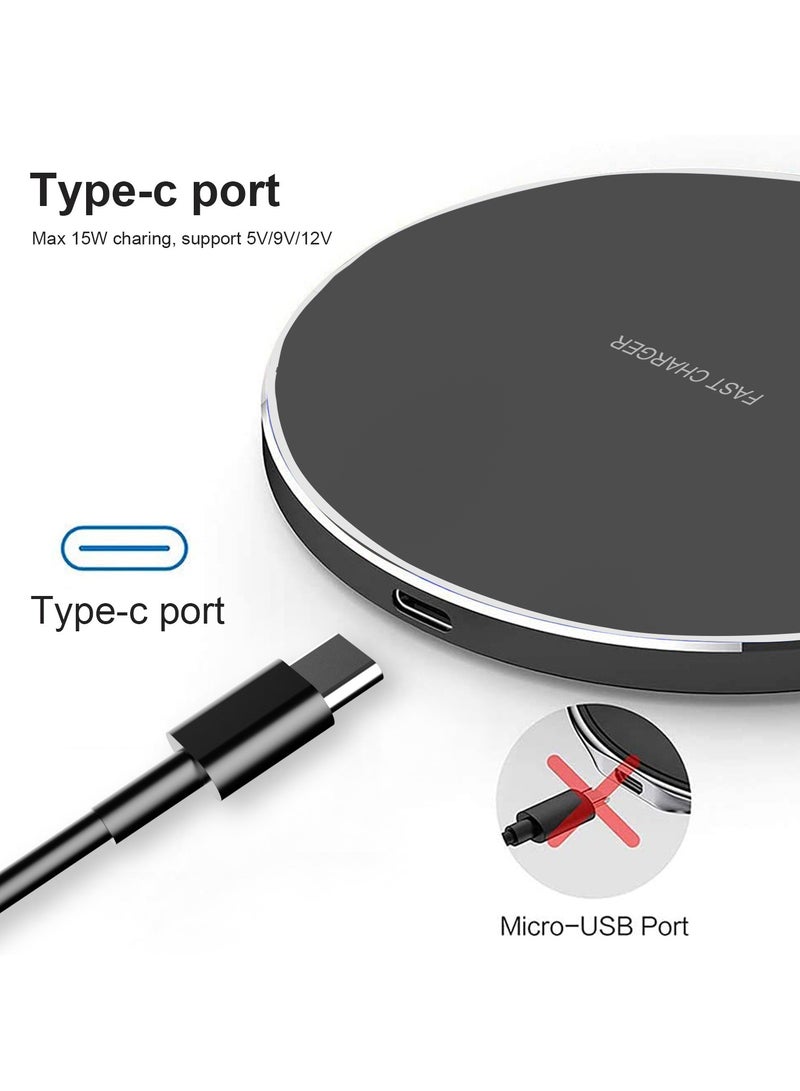 General Mobile phone wireless charger, 15W disc wireless charger, aluminum alloy desktop charger, suitable for various Android phones: Xiaomi Samsung Galaxy S9+/S8+/S7/Note 9 Samsung S10/s20  - Image 2