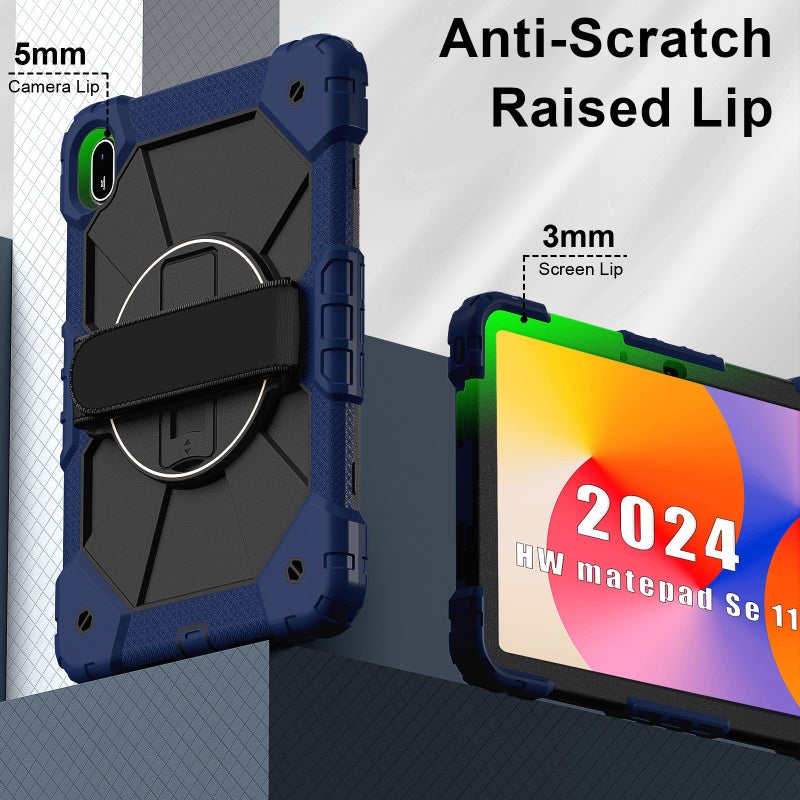 إيروريكس جراب هجين من السيليكون بلون متباين لجهاز هواوي ميت باد إس إي 11 2024 اللوحي (أسود داكن) - Image 2