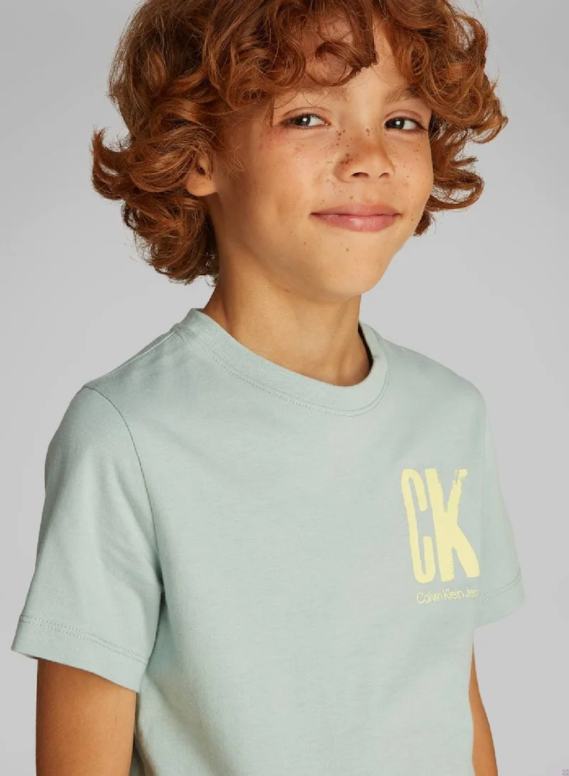 Calvin Klein Jeans Boys' Logo T-Shirt - Cotton, Green