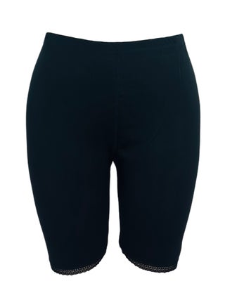 Short Inner Leggings With Elasticised Waistband Cotton Black