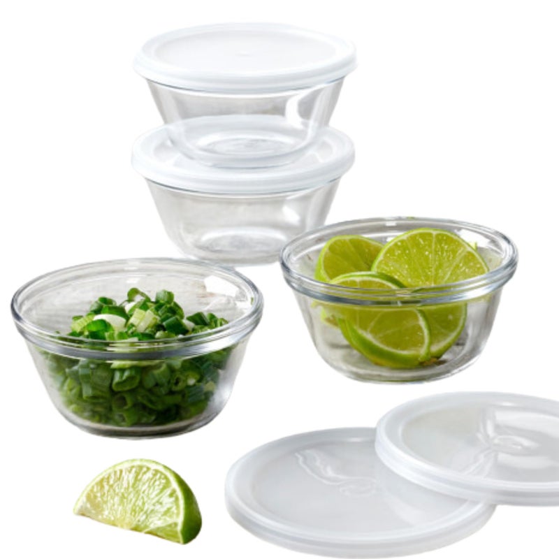 Anchor Hocking Glass Ramekins 6 Ounce Glass Custard Cups with Lids Set of 4