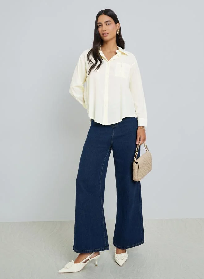 Styli Yellow Relaxed Fit Long Sleeves Shirt
