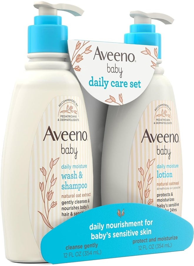 Aveeno Baby Aveeno Baby Gentle Moisturizing Daily Care Set, Natural Oat Extract, Natural Colloidal Oatmeal, 2 Items  - Image 5