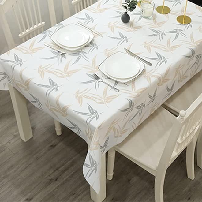 Waterproof PEVA Tablecloth 137x183 cm Modern Rectangular Dining Table Cover Oil-Proof Easy Clean Wipeable Surface for Daily Use Protection Gray